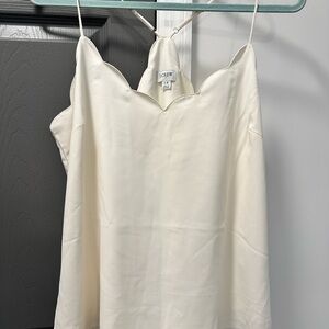 J. Crew Women's Cream Scalloped Camisole Top